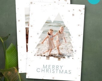 Family Tree Photo Collage of 5 Pictures, Printable Vertical, 5x7 Canva Editable, Digital Download