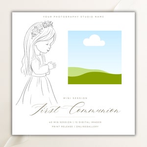 1st Communion Mini Session Marketing Template for Instagram,holy ...