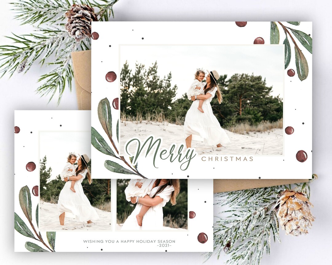 photo-christmas-5x7-card-template-for-photographers-traditional-holiday-card-horizontal-holiday-card-psd-classic-christmas-cards-template-etsy