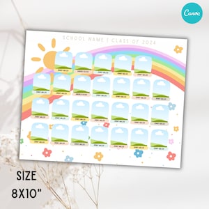 SCHOOL composite template, class photo template, class photo template canva, class composite template, editable in canva class composite, school class composite for canva, customizable canva design, rainbow class school composite