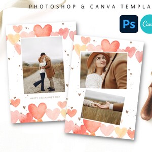 DIY Valentinstag Kartenvorlage für Canva & Photoshop Valentinstag Geschenke, Sofort Download, personalisierte One I Love Karte