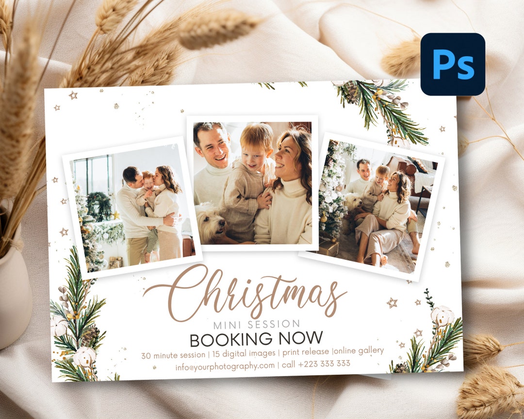 Editable Christmas Mini Session Promotion Template for Photoshop ...