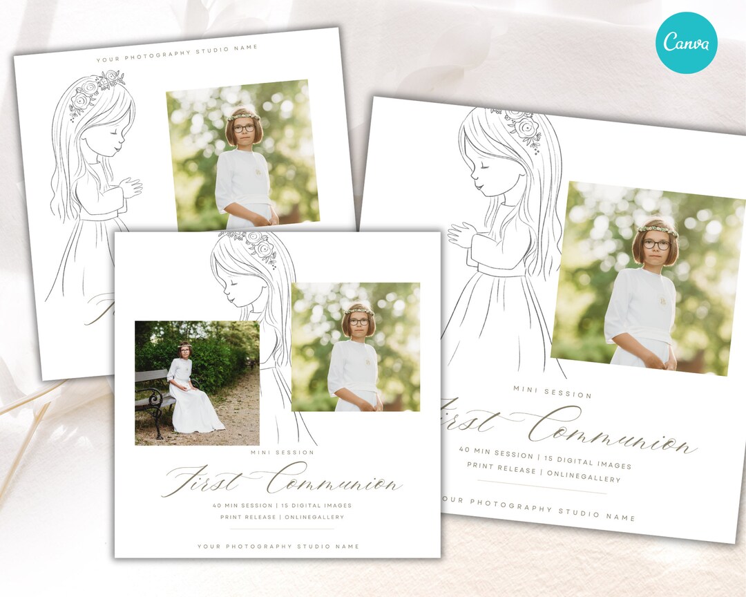 1st Communion Mini Session Marketing Template for Instagram,holy ...