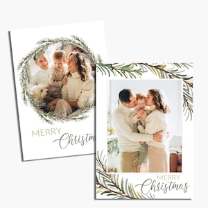 Foto Weihnachtskarte für Photoshop Vorlage, druckbare Urlaub Fotokartenvorlage, Weihnachtsfamilienkarte, Weihnachtsfotokarte PSD Datei