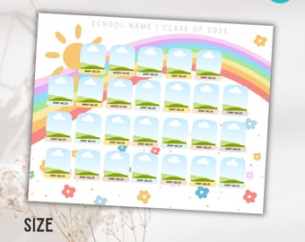 School Class Composite Template  for CANVA, Photo Collage Class Composite 8x10, Class Photo Template, 4x6 Class Composite with Rainbow