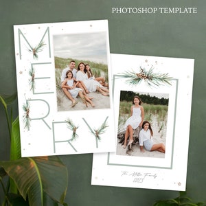 Modelo de cartão de foto de férias elegante, modelo de cartão de foto de Natal, modelo PSD, modelo de cartão de foto de Natal Be Merry, cartão de foto