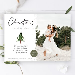 Christmas Tree Farm Mini Session Template, Marketing Photography Christmas Mini Session For Photographers, Template PSD Christmas Tree farm