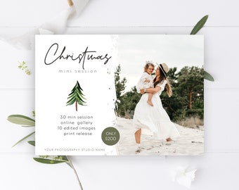 Tree Farm Session Template For Photography Marketing Board,Christmas Mini Template,Holiday Mini Session Template, For Photographers Template