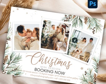 Christmas Mini Session Template Edit in Photoshop