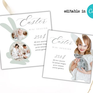 Easter Mini Session Template Marketing Photography Board, Easter Mini Template, Easter Session Flyer, CANVA Easter Mini Session Template