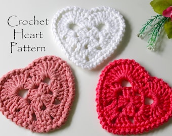 Heart Coaster, PDF Crochet Pattern, Granny Heart Coaster, Motif Crochet Pattern, Heart Crochet, Crochet Doily, Crochet Decor, Heart Pattern