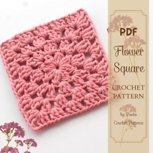 Crochet Pattern Granny Square, PDF Pattern, Motif for Blankets, Flower Motif, Square Pattern, Easy Square, Chochet Square, Crochet Afghan