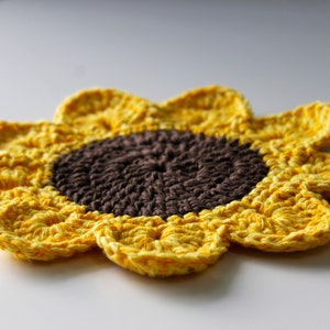 Sunflower Coaster, PDF Crochet Pattern Sunflower Coaster, Drink Mat, Crochet Pattern, Dinning Table, Crochet Doily, Table Decor, Coffee Mat