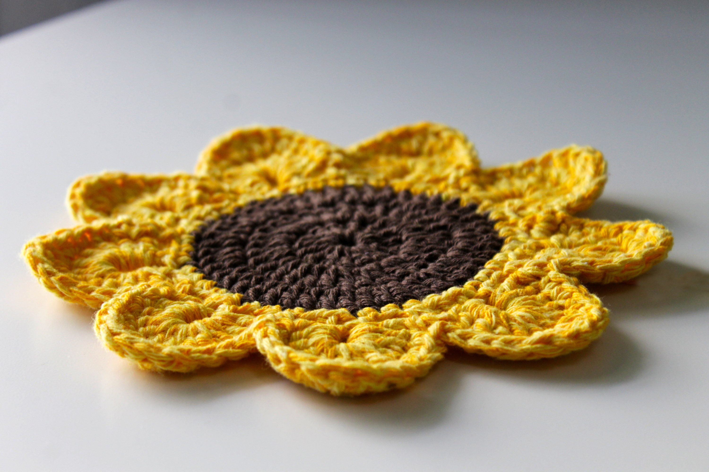 Sunflower Coaster PDF Crochet Pattern Sunflower Coaster Etsy UK