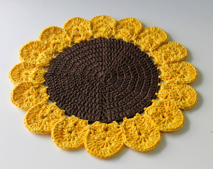 Crochet Pattern Sunflower Doily PDF Sunflower Doily Sunflower Table