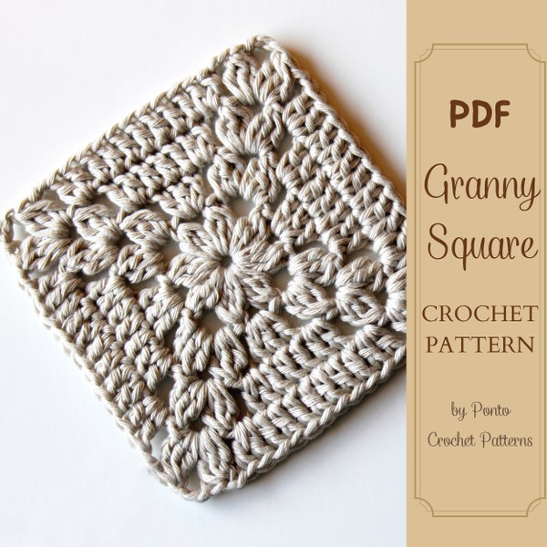 Crochet Pattern Granny Square, PDF Pattern, Motif for Blankets, Crochet Motif, Square Pattern, X Square, Chochet Square, Small Square