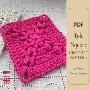 Crochet Pattern Granny Square, UK and US English, PDF Pattern, Motif for Blankets, Crochet Motif, Square Pattern, X Square, Chochet Square