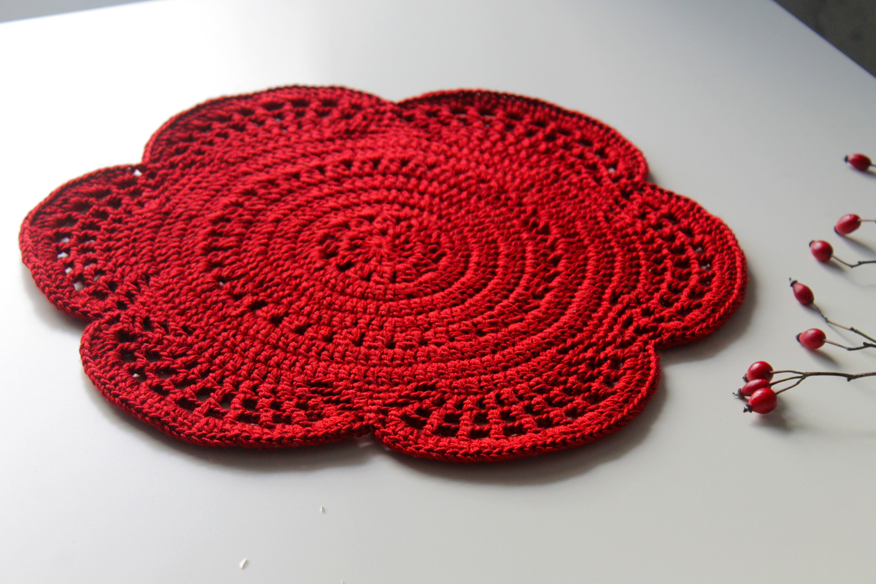 Crochet Pattern Flower Placemat PDF Flower Table Placemats Etsy