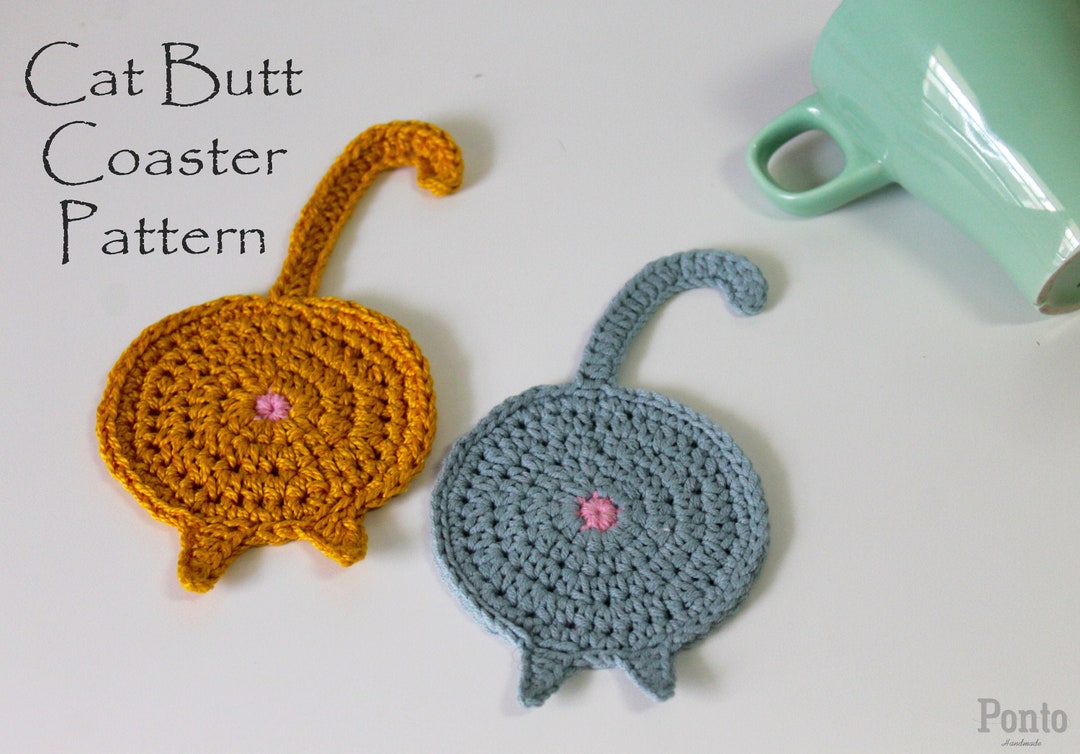 Cat Butt Coaster Cat Butt Pattern Cat Butt Crochet PDF - Etsy