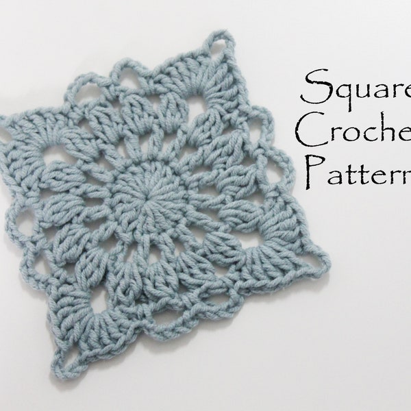 Crochet Pattern Granny Square, PDF Pattern, Motif for Blankets, Crochet Motif, Square Pattern, Floral Square, Chochet Square, Small Square