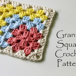 Crochet Pattern Granny Square, (US terms), PDF Pattern, Motif for Blankets, Color Motif, Square Pattern, Easy Square, Chochet Square