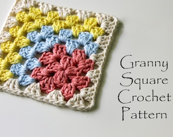 Crochet Pattern Granny Square, (US terms), PDF Pattern, Motif for Blankets, Color Motif, Square Pattern, Easy Square, Chochet Square