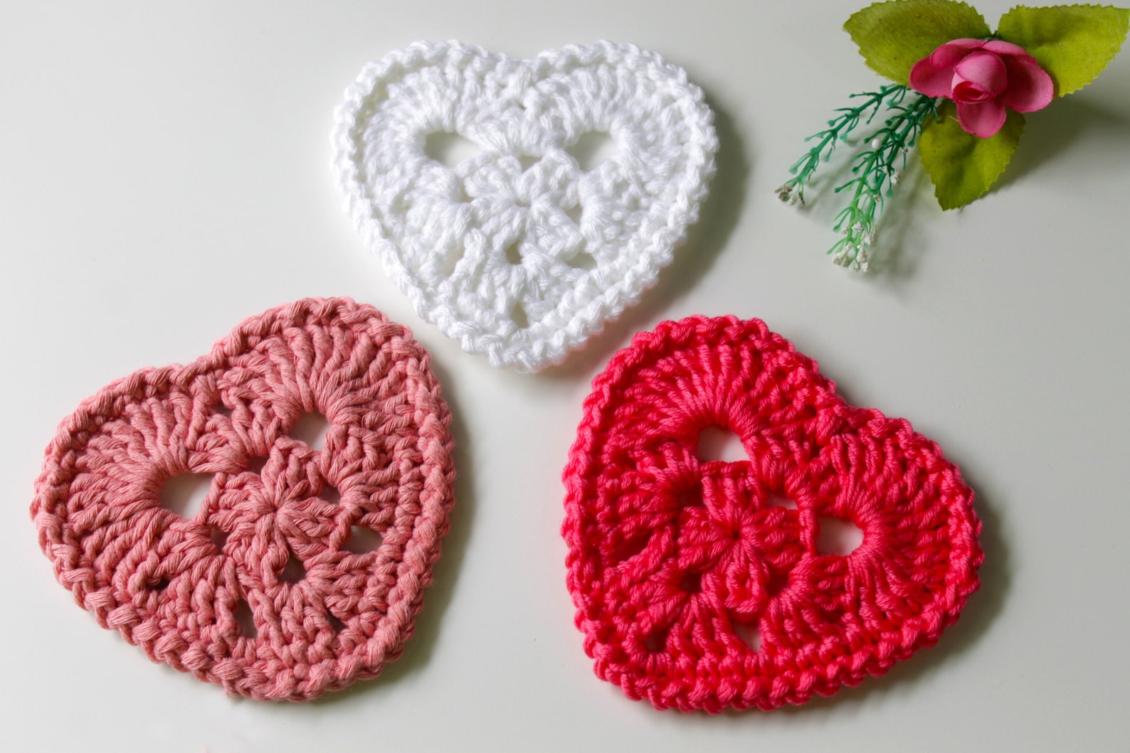 Heart Coaster PDF Crochet Pattern Granny Heart Coaster Etsy