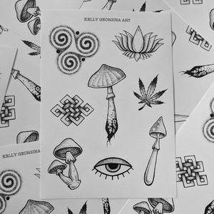 Trippy sticker sheet - mushroom/ stoner