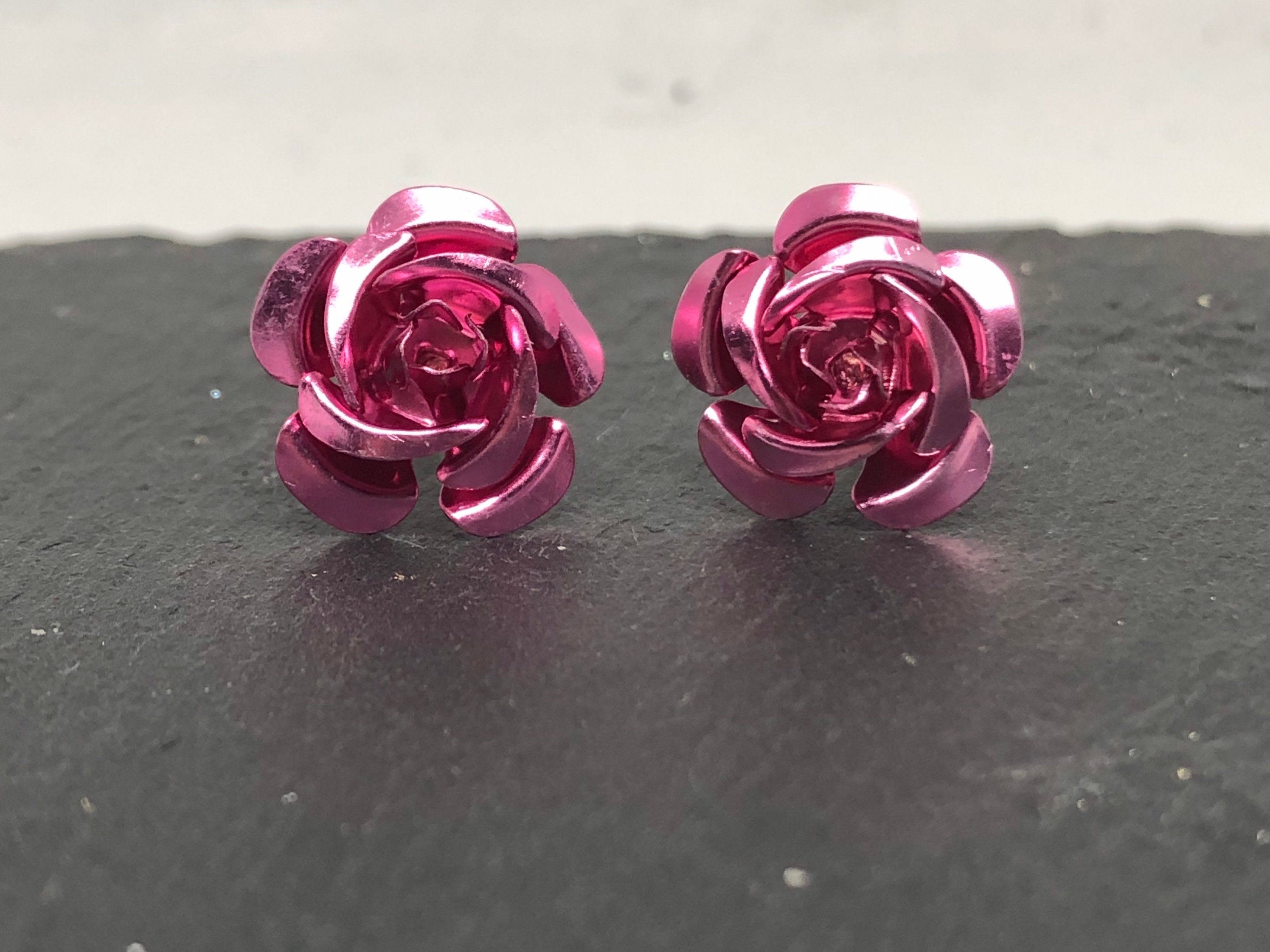 Rose shaped earrings clearance