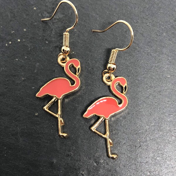 Guanajuato Woven Flamingo Handmade Drop Earrings