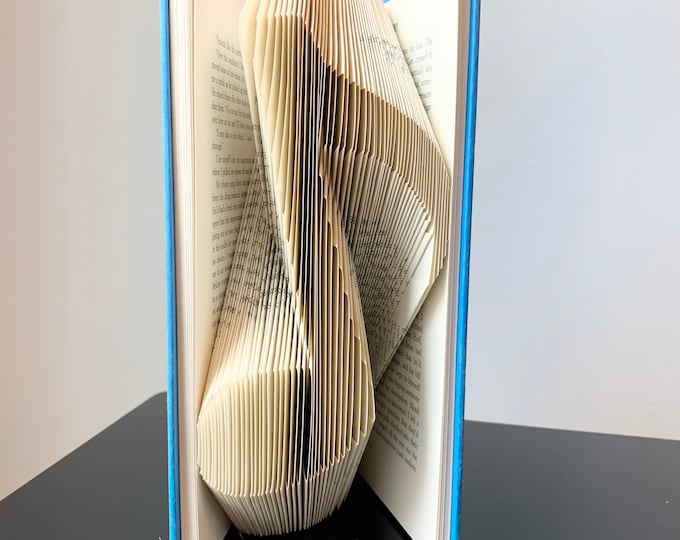 Music Note Folded Book Art: Handmade Recycled Book Sculpture