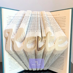 Custom Folded Names - Book Lovers Gift, Unique Gifts, Folded Book Art, Anniversary Gift, Birthday Gift, Wedding Gift