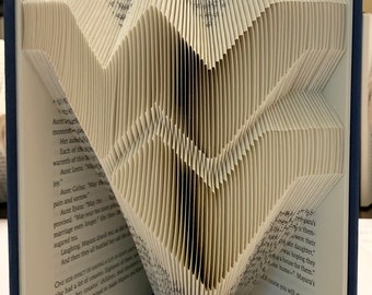 West Virginia University Logo Folded Book Art: Unique WV Gift