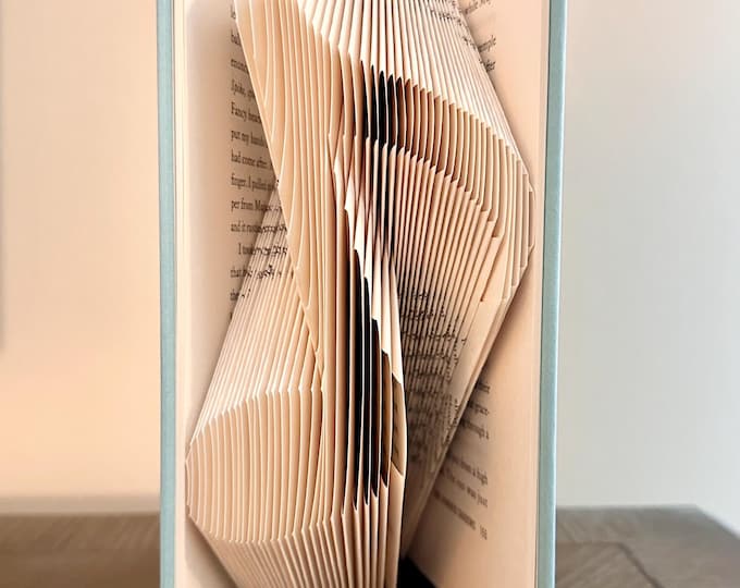 Music Note Folded Book Art: Handmade Recycled Book Sculpture