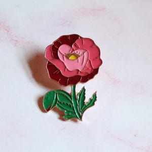 Red Poppy | Pin Badge | Enamel Badge | Birthday Gift