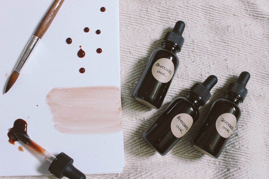 Avocado Ink / EcoFriendly / Living Ink Paint 1oz Bottle / Etsy