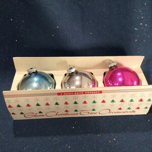 Gorgeous, Vintage Large Mercury Glass Mid Century Shiny Brite Christmas Ornaments