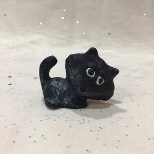 Vintage Ceramic Black Cat Figurine
