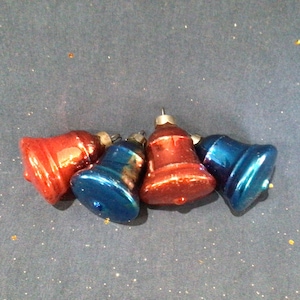 Gorgeous Set of Small Vintage Mercury Glass Bell Shiny Brite Christmas Ornaments