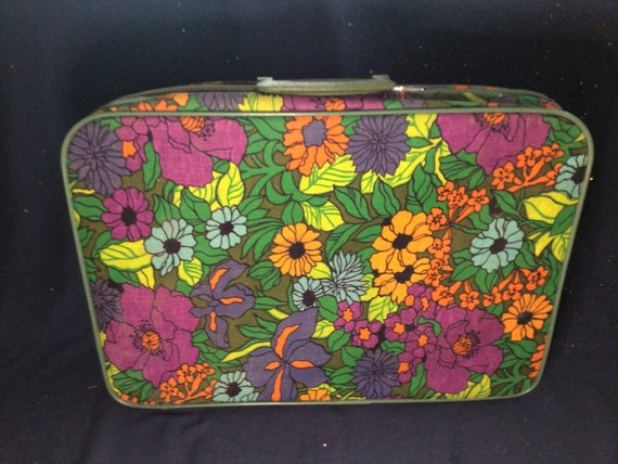 Retro 1960s Floral Suitcase - image 2