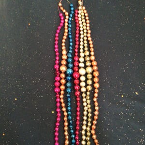 Vintage Strands of Mid-Century Mercury Glass Bead Christmas Garland
