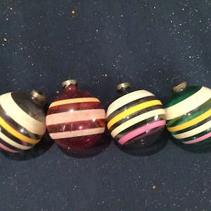 Gorgeous Vintage Mid-Century WWII Era Unsilvered Mercury Glass Shiny Brite Christmas Ornaments, Vintage Christmas