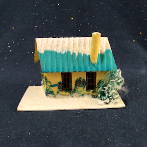Lovely Vintage Mid-Century Cardboard Christmas Putz House, Made in Japan, Vintage Christmas
