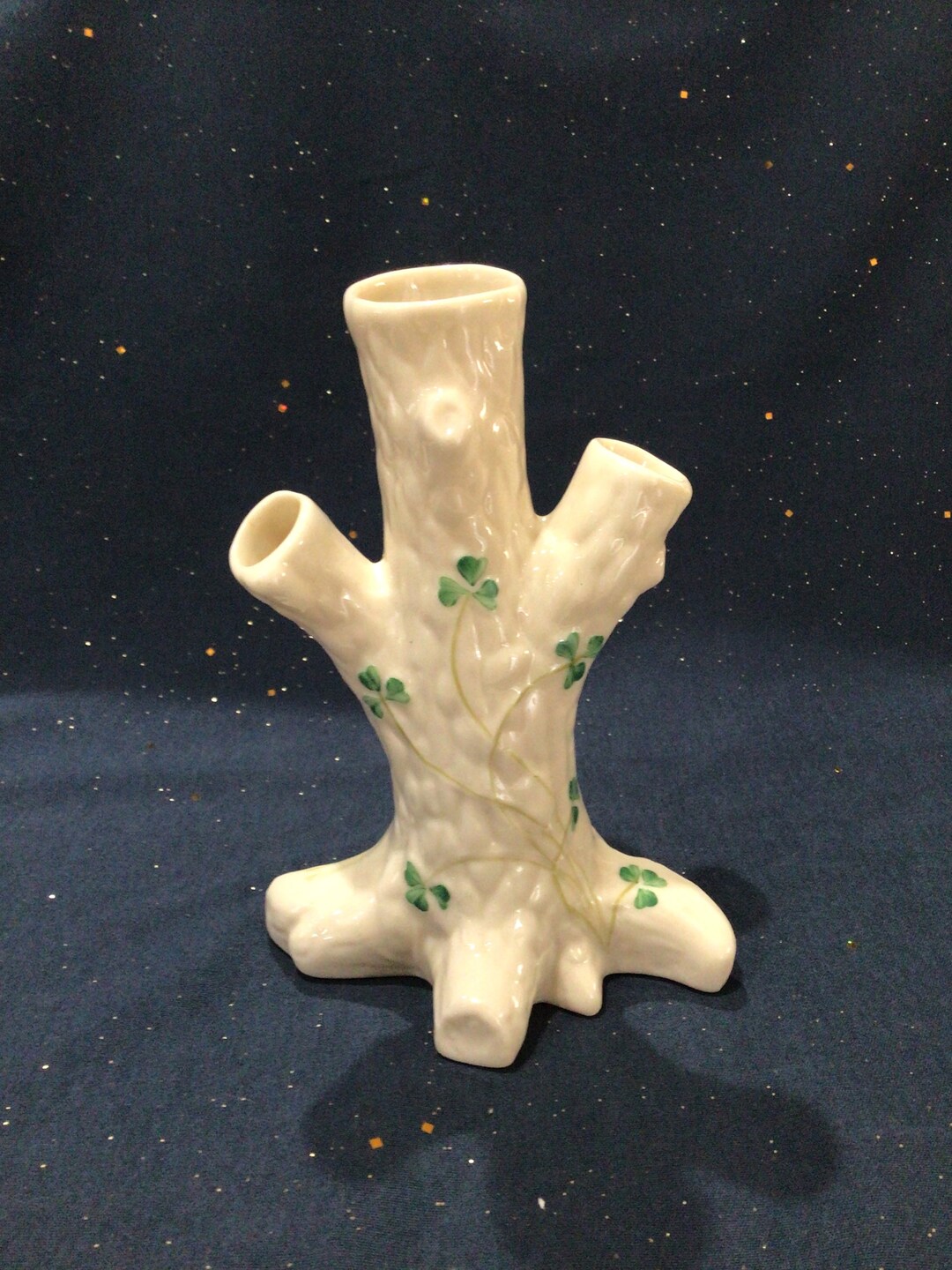 Vintage Belleek Tree Trunk Vase Etsy