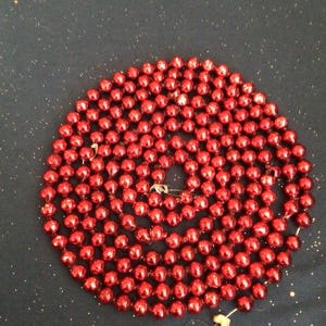 Gorgeous Vintage Mid-Century Red Mercury Glass Bead Christmas Garland