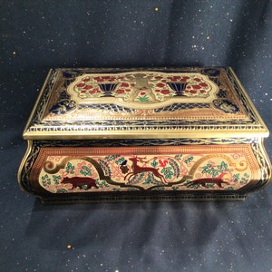 Gorgeous, Vintage Antique, Made in England, Cherub Blue Bird Company Confectionery Tin image 1