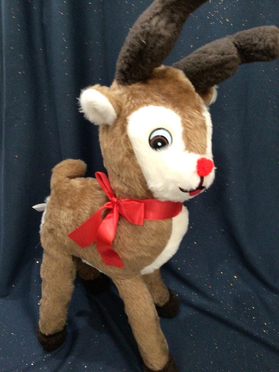 Adorable Vintage 1950s Parisi Creations Large Rudolph Reindeer Stuffed Plush. Etsy UK