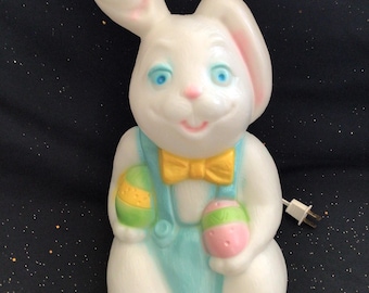 Adorable Vintage Plastic Empire Easter Bunny Tabletop Blow-mold, Vintage Easter