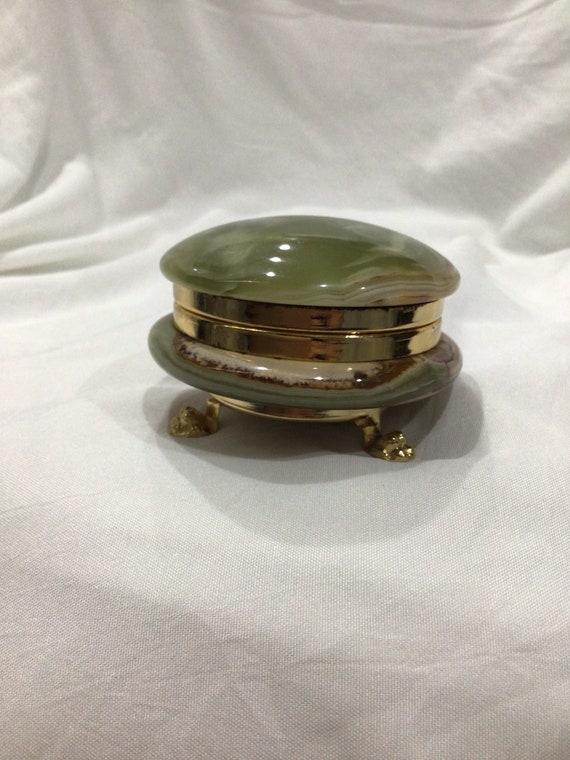 marble trinket box vintage Gem
