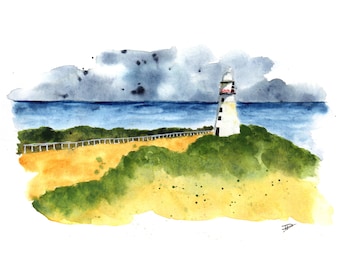Cape Otway Lighthouse Australia // Original Watercolour // Fine Art Print
